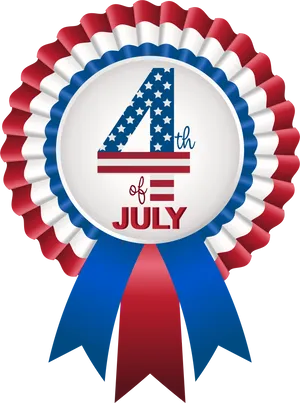 4thof July Ribbon Badge PNG image