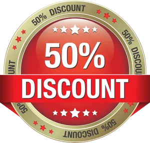 50 Percent Discount Badge PNG image