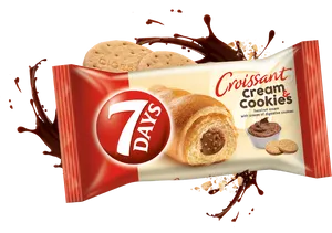 7 Days Croissant Cream Cookies Packaging PNG image