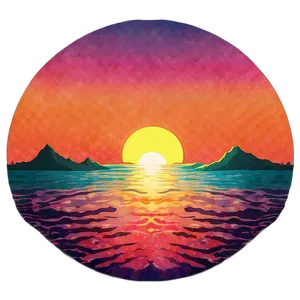 70s Retro Sunset Aesthetic PNG Ocb