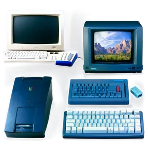 90s Computer Geek Setup PNG Ohv39 PNG