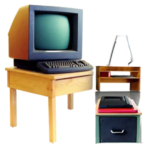 90s Computer In Classroom PNG Plu