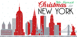 9th Annual Christmasin New York Cityscape PNG image