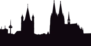 A Black Background With Black Silhouettes