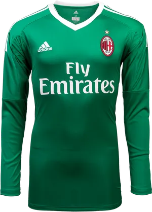 A C Milan Fly Emirates Green Jersey PNG image