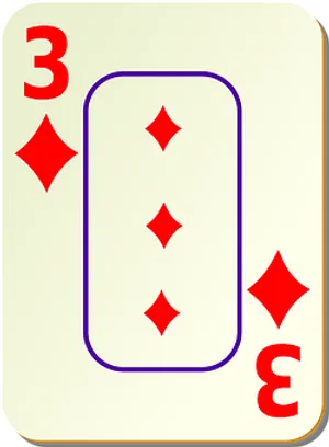 A Card With A Card In The Middle Of Diamonds