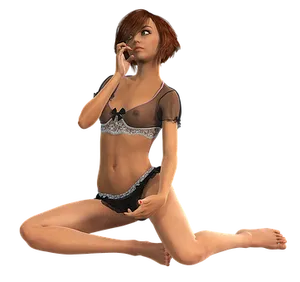 A Cartoon Of A Woman In Lingerie