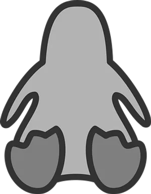 A Grey Penguin With Black Background
