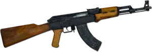 A K47 Assault Rifle Black Background PNG image