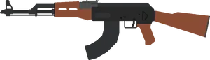 A K47 Assault Rifle Vector Illustration PNG
