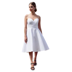 A-line White Dress Silhouette PNG Bhc