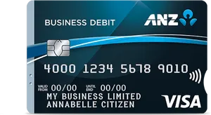 A N Z Business Debit Card Mockup PNG image