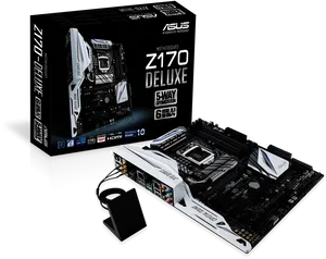 A S U S Z170 Deluxe Motherboard Packaging PNG image