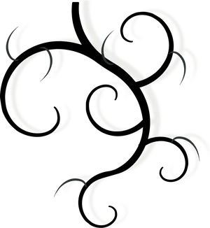 A White Swirls On A Black Background PNG image
