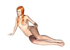A Woman Lying Down With Her Hands On Her Hips PNG image