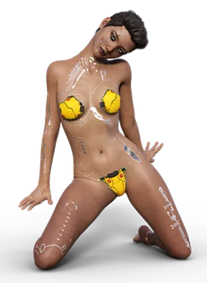 A Woman With A Body Painted On