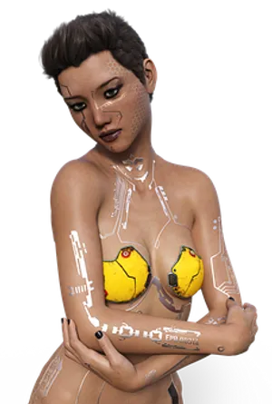 A Woman With A Robot Body Paint