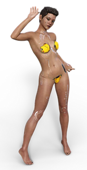 A Woman With Body Paint On Her Body