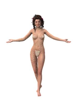 A Woman With Many Small White Dots On Her Body