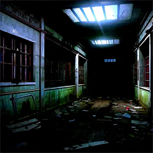Abandoned Asylum Horror PNG Cev31