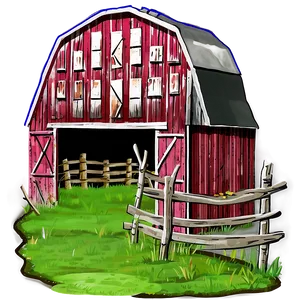 Abandoned Barn Scene PNG 06122024 PNG