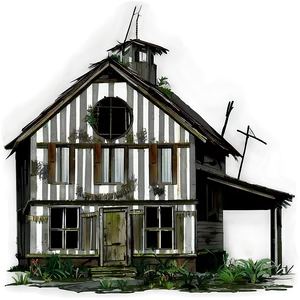 Abandoned Dark House PNG 06242024 PNG