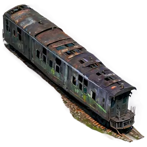 Abandoned Train Wreck PNG Qqf34