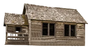 Abandoned_ Wooden_ House_ Isolated_ Background