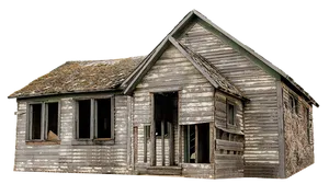 Abandoned Wooden House Isolated PNG image