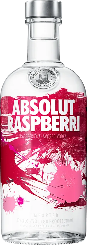 Absolut Raspberry Vodka Bottle PNG image