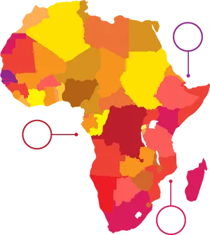 Abstract Africa Map Colorful PNG image