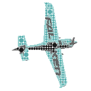 Abstract Airplane Dot Design PNG image