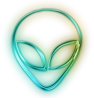 Abstract Alien Neon Sign PNG image