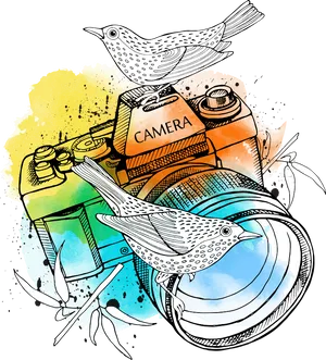 Abstract Art Birdsand Camera