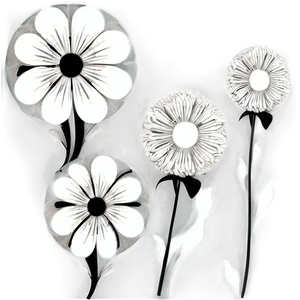 Abstract Art Black White Flowers PNG Ouy3 PNG
