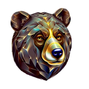 Abstract Bear Head PNG 4