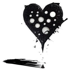 Abstract Black Broken Heart PNG 46 PNG