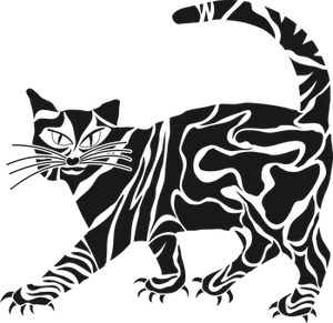 Abstract Black Cat Illustration