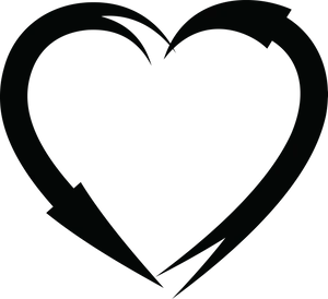 Abstract Black Heart Frame PNG image