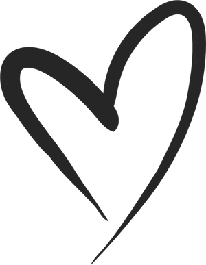Abstract Black Heart Outline PNG
