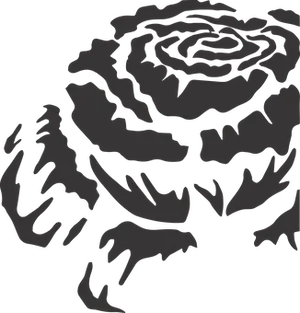 Abstract Black Rose Silhouette