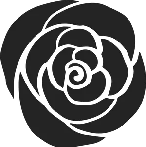 Abstract Black Rose Silhouette