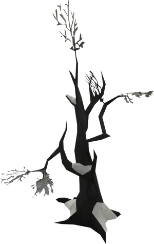Abstract Black Tree Artwork