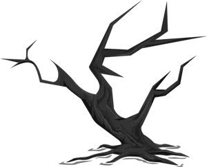 Abstract Black Tree Silhouette