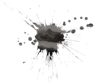 Abstract Black Watercolor Splashon Blue Background.png PNG