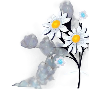 Abstract Black White Flowers Png Byo PNG image