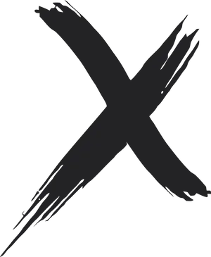 Abstract Black X Mark PNG image