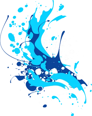 Abstract_ Blue_and_ White_ Paint_ Splash PNG image