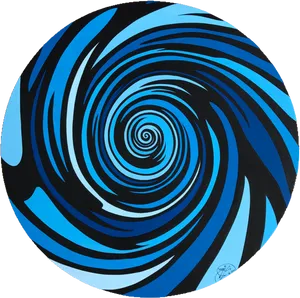 Abstract Blue Black Spiral Art PNG image