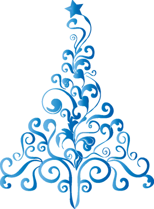 Abstract Blue Christmas Tree Art PNG